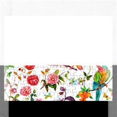 Watercolour Flowers Watercolor Painting Drawing Rectangular Jigsaw Puzzl by Vaneshart