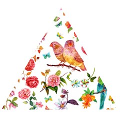 Watercolour Flowers Watercolor Painting Drawing Wooden Puzzle Triangle by Vaneshart