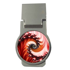 Abstract Fractal Patterns Red Money Clips (round)  by Vaneshart