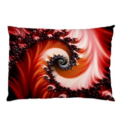 Abstract Fractal Patterns Red Pillow Case by Vaneshart