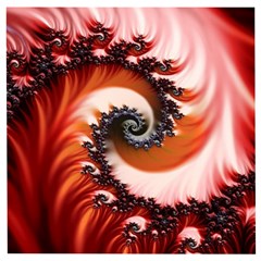 Abstract Fractal Patterns Red Wooden Puzzle Square