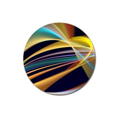 Lines Stripes Colorful Abstract Background Color Magnet 3  (round) by Vaneshart