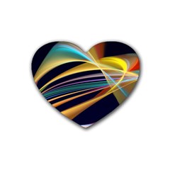 Lines Stripes Colorful Abstract Background Color Rubber Coaster (heart)  by Vaneshart