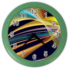 Lines Stripes Colorful Abstract Background Color Color Wall Clock by Vaneshart