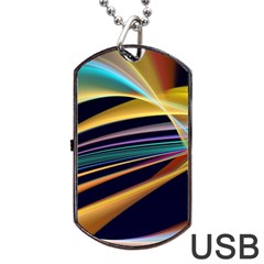 Lines Stripes Colorful Abstract Background Color Dog Tag Usb Flash (one Side) by Vaneshart