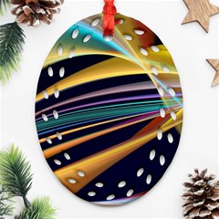 Lines Stripes Colorful Abstract Background Color Ornament (oval Filigree) by Vaneshart