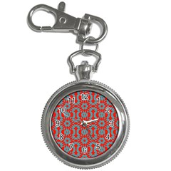 Seamless Geometric Pattern In A Red Key Chain Watches by Vaneshart