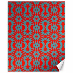 Seamless Geometric Pattern In A Red Canvas 11  X 14  by Vaneshart