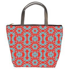 Seamless Geometric Pattern In A Red Bucket Bag by Vaneshart