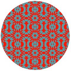 Seamless Geometric Pattern In A Red Wooden Bottle Opener (round)