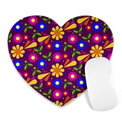 Flowers Patterns Multicolored Vector Heart Mousepads by Vaneshart