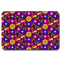 Flowers Patterns Multicolored Vector Large Doormat  by Vaneshart