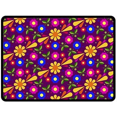 Flowers Patterns Multicolored Vector Fleece Blanket (large)  by Vaneshart