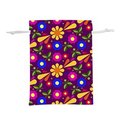 Flowers Patterns Multicolored Vector Lightweight Drawstring Pouch (l)