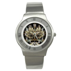 Roots Abstract Sectors Layers Colors Stainless Steel Watch by Vaneshart