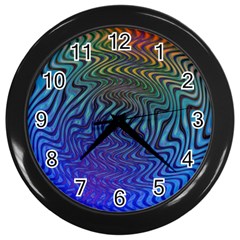 Abstract Circles Lines Colorful Wall Clock (black) by Vaneshart