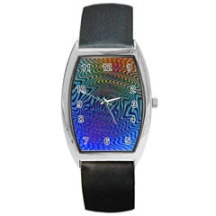 Abstract Circles Lines Colorful Barrel Style Metal Watch by Vaneshart