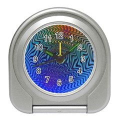 Abstract Circles Lines Colorful Travel Alarm Clock by Vaneshart