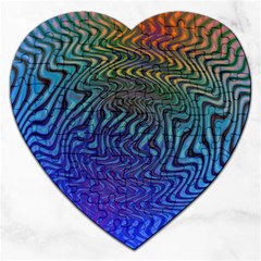 Abstract Circles Lines Colorful Jigsaw Puzzle (heart) by Vaneshart