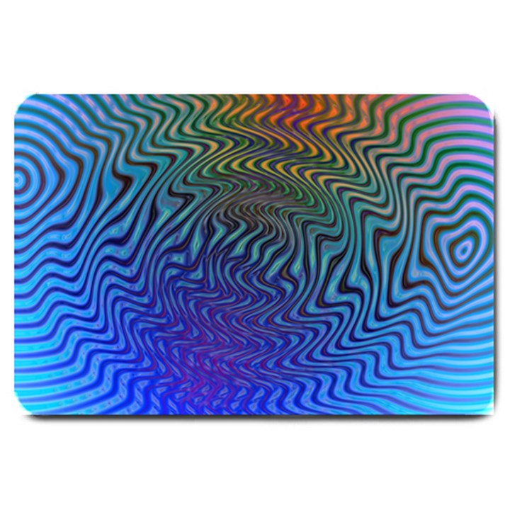 Abstract Circles Lines Colorful Large Doormat 