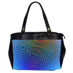 Abstract Circles Lines Colorful Oversize Office Handbag (2 Sides) by Vaneshart