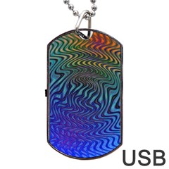 Abstract Circles Lines Colorful Dog Tag Usb Flash (two Sides) by Vaneshart