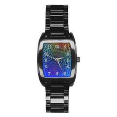 Abstract Circles Lines Colorful Stainless Steel Barrel Watch by Vaneshart