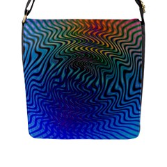 Abstract Circles Lines Colorful Flap Closure Messenger Bag (l) by Vaneshart