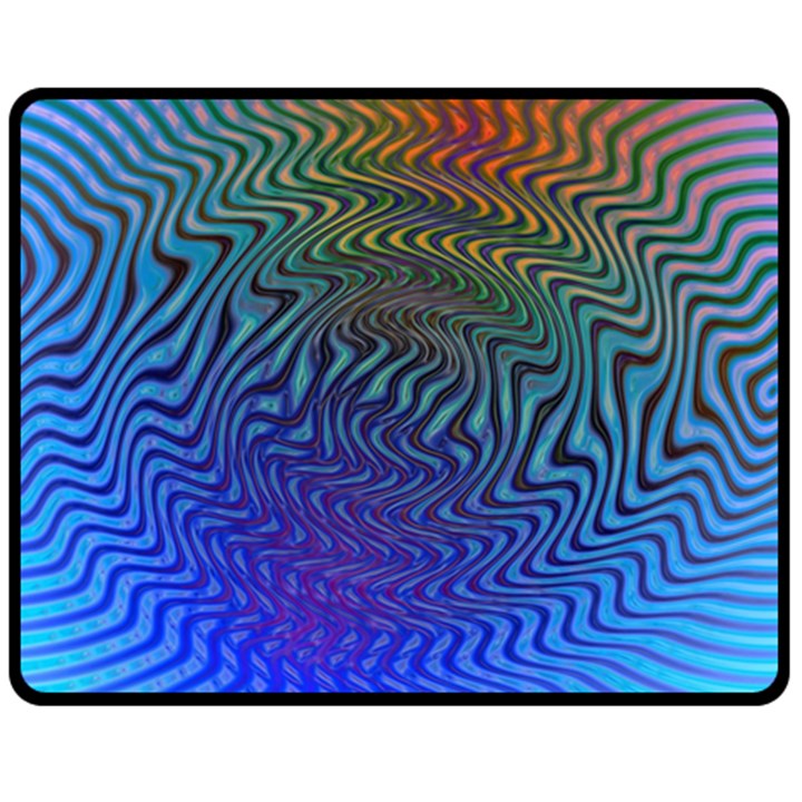 Abstract Circles Lines Colorful Double Sided Fleece Blanket (Medium) 