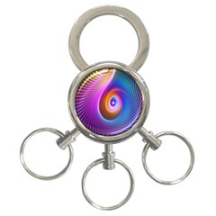 3d Abstract Fractal Bright 3-ring Key Chain by Vaneshart