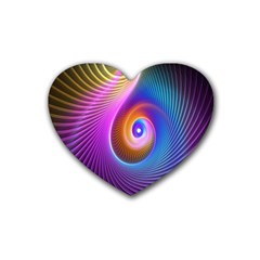 3d Abstract Fractal Bright Rubber Coaster (heart)  by Vaneshart