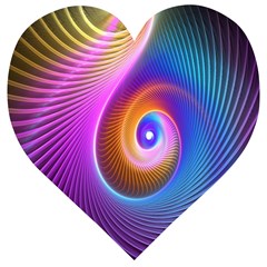 3d Abstract Fractal Bright Wooden Puzzle Heart