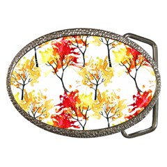 Watercolor Painting Autumn Illustration Autumn Tree Belt Buckles by Vaneshart