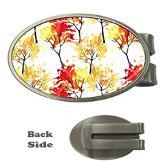 Watercolor Painting Autumn Illustration Autumn Tree Money Clips (oval)  by Vaneshart