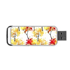 Watercolor Painting Autumn Illustration Autumn Tree Portable Usb Flash (two Sides) by Vaneshart