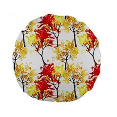 Watercolor Painting Autumn Illustration Autumn Tree Standard 15  Premium Round Cushions by Vaneshart