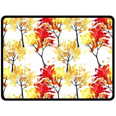 Watercolor Painting Autumn Illustration Autumn Tree Double Sided Fleece Blanket (large)  by Vaneshart