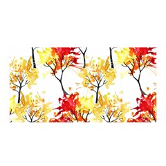 Watercolor Painting Autumn Illustration Autumn Tree Satin Wrap by Vaneshart