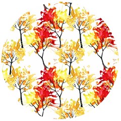 Watercolor Painting Autumn Illustration Autumn Tree Wooden Bottle Opener (round)