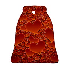 Heart Orange Texture Many Ornament (bell) by Vaneshart