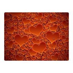 Heart Orange Texture Many Double Sided Flano Blanket (mini)  by Vaneshart