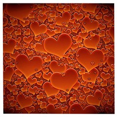 Heart Orange Texture Many Wooden Puzzle Square