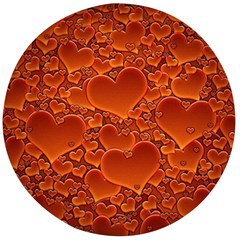 Heart Orange Texture Many Wooden Bottle Opener (round)