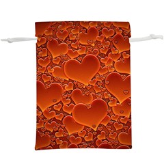 Heart Orange Texture Many  Lightweight Drawstring Pouch (xl)