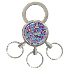 Ripple Motley Colorful Spots Abstract 3-ring Key Chain by Vaneshart