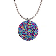 Ripple Motley Colorful Spots Abstract 1  Button Necklace by Vaneshart