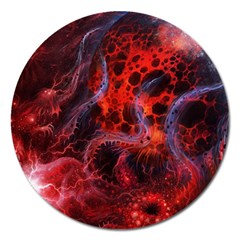 Art Space Abstract Red Line Magnet 5  (round) by Vaneshart