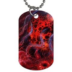 Art Space Abstract Red Line Dog Tag (two Sides) by Vaneshart