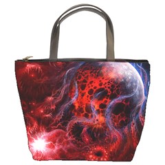 Art Space Abstract Red Line Bucket Bag by Vaneshart