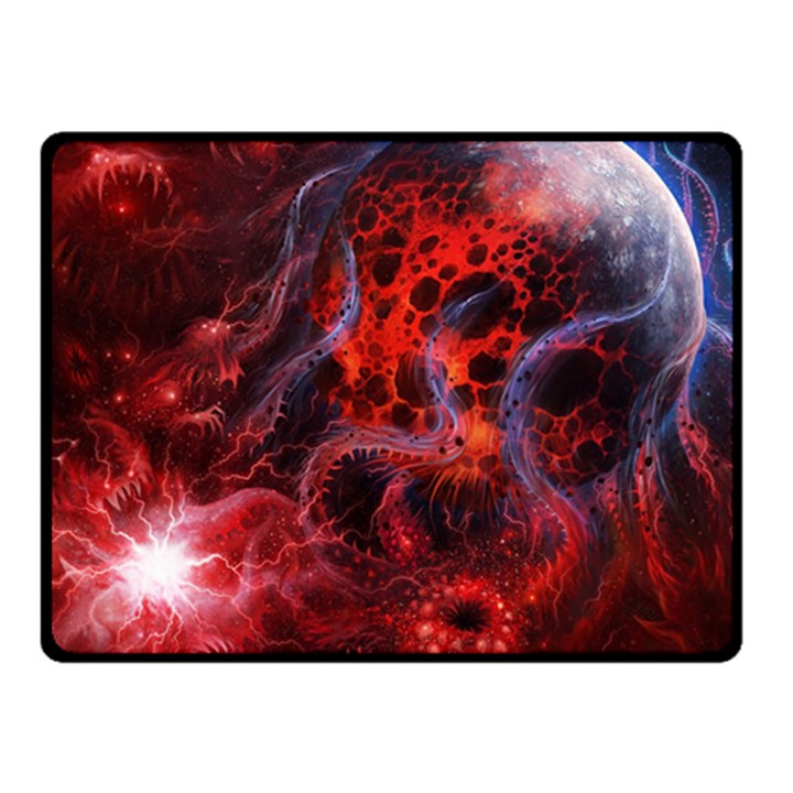 Art Space Abstract Red Line Double Sided Fleece Blanket (Small) 